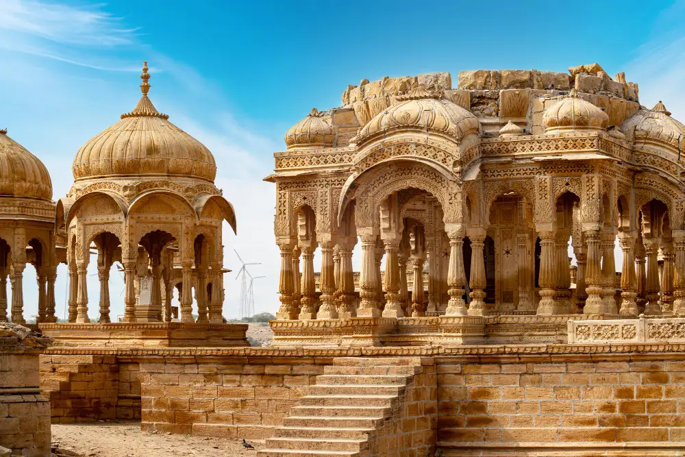 Historic Bikaner palace and city view in Rajasthan